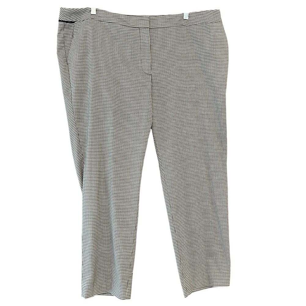 Talbots Heritage Ankle Pants Houndstooth Black White 18W Petite